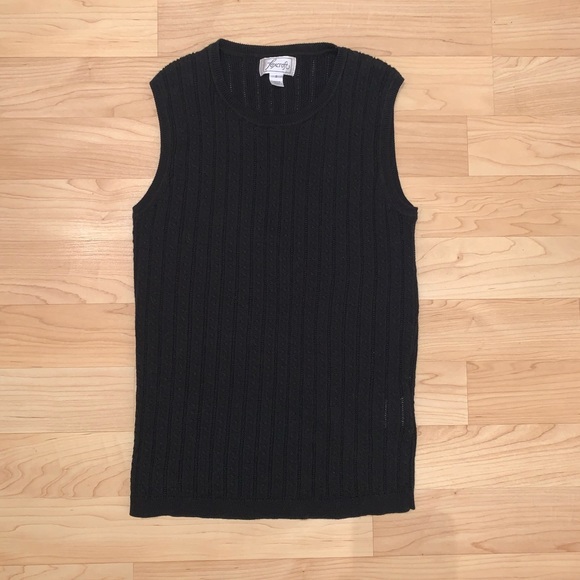100% Cotton FoxCroft Cable knit Sweater Vest - Picture 3 of 4